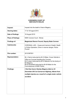 Inquest into the death of Aaron MaGarry