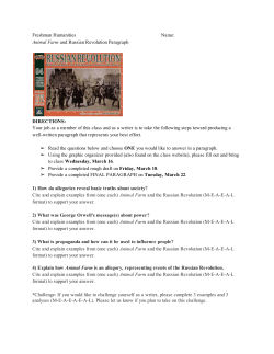 Animal Farm​ and Russian Revolution Paragraph