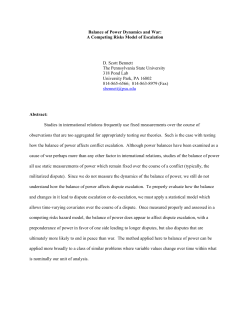 Balance of Power Dynamics and War: A