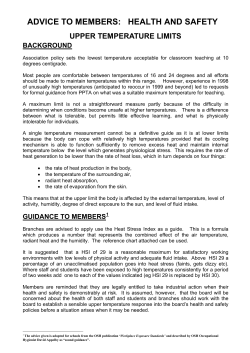 Classroom temperature health and safety advice