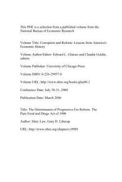 The Determinants of Progressive Era Reform. The Pure