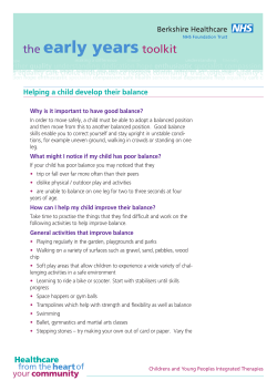 Helping a child develop their balance