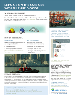 Sulphur Dioxide (SO2) Factsheet