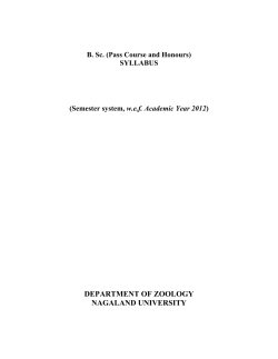 B.Sc (Zoology) - Nagaland University