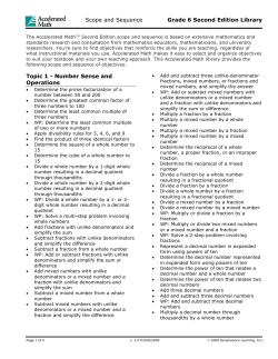 Scope and Sequence Grade 6 Second Edition Library Topic 1