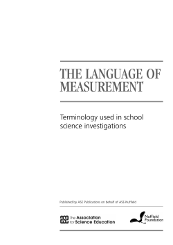the language of measurement