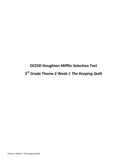 OCESD Houghton Mifflin Selection Test 3 Grade Theme 2 Week 1