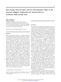 Slow Isotope Turnover Rates and Low - dPanther