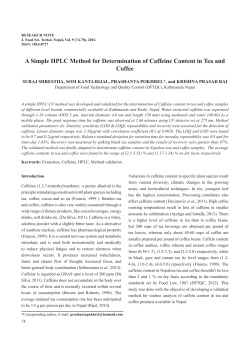 A Simple HPLC Method for Determination of Caffeine Content in Tea