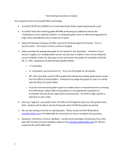 1 Final Grading Instructions in Galaxy Very Important Items to Know