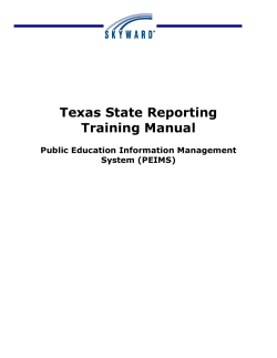 Texas State Reporting Training Manual