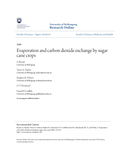 Evaporation and carbon dioxide exchange by sugar cane crops