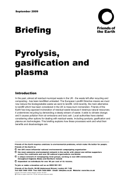 Pyrolysis, gasification and plasma