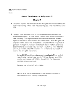 Animal Farm Inference Assignment #2 Chapter 9 1. 2.