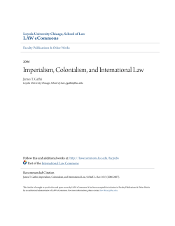 Imperialism, Colonialism, and International Law