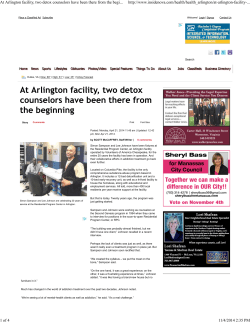 At Arlington facility, two detox counselors have been there from the