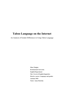 Taboo Language on the Internet