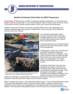Realistic Earthquake Drills Shake Up INDOT Responders