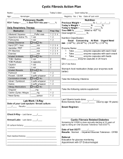 Cystic Fibrosis Action Plan