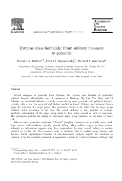 Extreme mass homicide: From military massacre to genocide