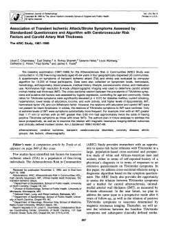 Association of Transient Ischemic Attack/Stroke Symptoms Assessed