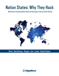 Nation States: Why They Hack