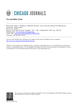 Deus Vult: John L. O`Sullivan, Manifest Destiny, and American