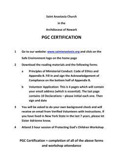 Protecting God`s Children Information/Background Application