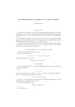 THE DISCRIMINANT ALGEBRA OF A CUBIC ALGEBRA