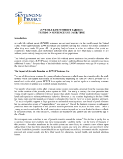 juvenile life without parole: trends in sentence use over time