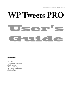 WP Tweets PRO User`s Guide