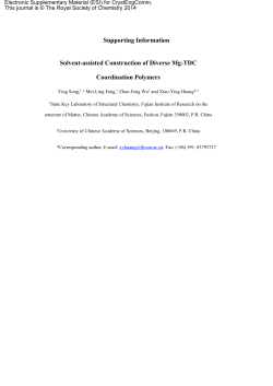 Supporting Information Solvent-assisted Construction of Diverse Mg