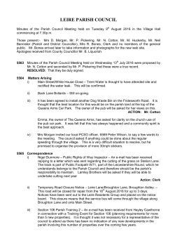 2016-08-09 - Leire Parish Council