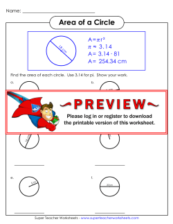Area of a Circle - Super Teacher Worksheets