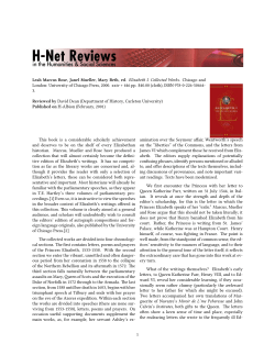 Untitled [David Dean on Elizabeth I. Collected Works] - H-Net