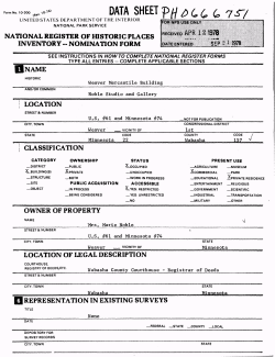 national register of historic places inventory &laquo; nomination form