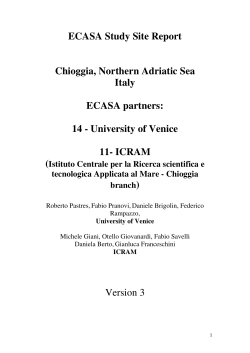 ECASA Study Site Report Chioggia, Northern Adriatic Sea Italy