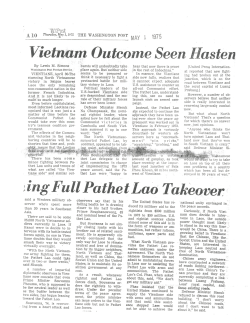Vietnam Outcome Seen Hasten tting Full Pathet Lao Takeover