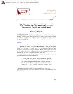 On Testing the Connection between Economic Freedom and Growth