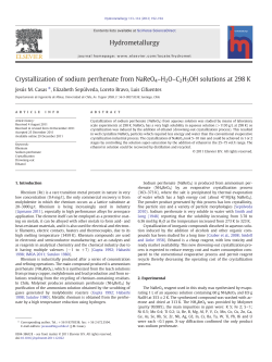 Crystallization of sodium perrhenate from NaReO4&ndash;H2O&ndash;C2H5OH