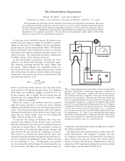 The Franck-Hertz Experiment - Department of Physics and Astronomy