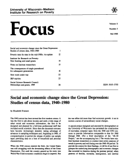 Social and economic change since the Great Depression: Studies of