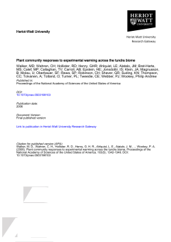 Heriot-Watt University Plant community responses to experimental