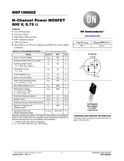 NDF10N60Z N-Channel Power MOSFET 600 V, 0.75 W