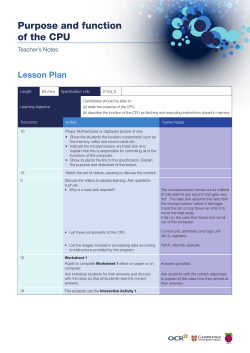 Purpose and function of the CPU