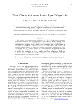 Effect of boron addition on fluorine doped ZnO particles