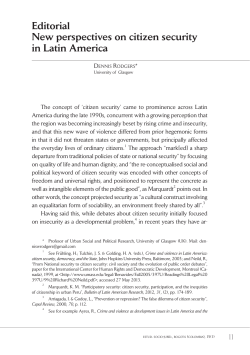 Editorial New perspectives on citizen security in Latin America