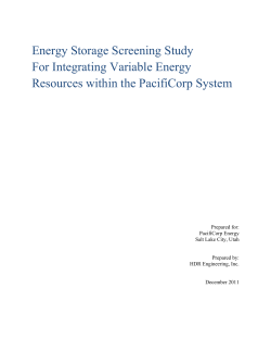 Energy Storage Screening Study For Integrating