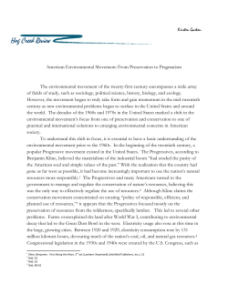 American Environmental Movement: From Preservation to Pragmatism