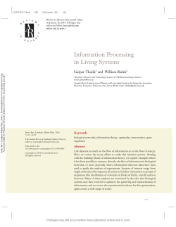 Information Processing in Living Systems